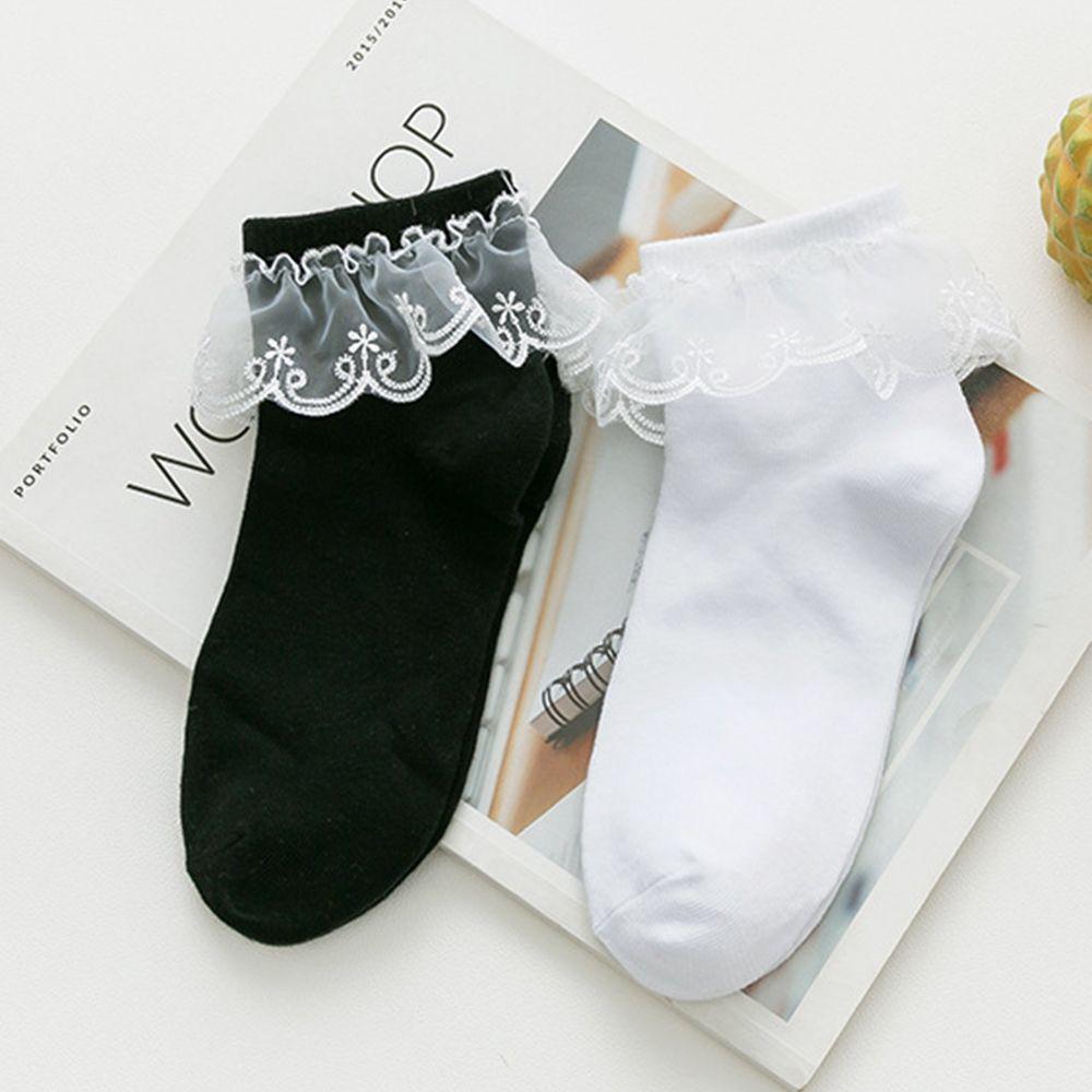 Soft Comfortable Cotton Lace Lolita Women Ankle Socks Short Socks Princess Socks Frilly