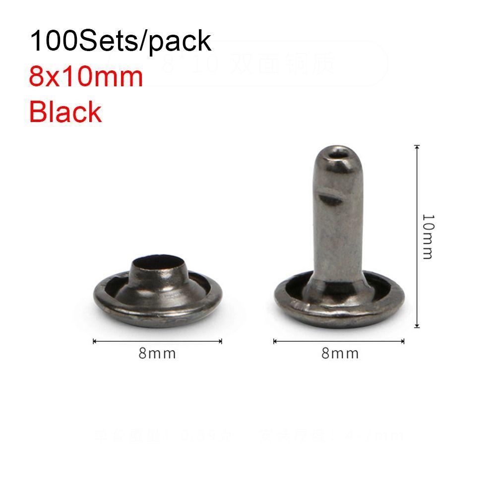 100 комплектов, 6/8/10 мм, кожаный воротник для ногтей, кожаная сумка, сумка с заклепками, пояс, куртка, ремонт обуви