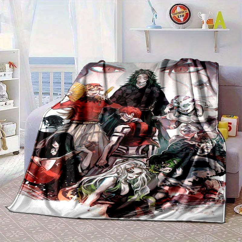 Anime Slayer Adventure Blanket Flannel Blanket for bed, sofa, Camping, Hiking, Picnic Essentials, gift for family Fan gifts