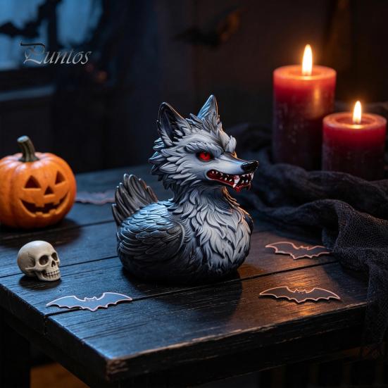 Миниатюрные фигурки в стиле Хоррор, 3D-печатная фигурка Волка и Утки, Коллекционная фигурка, Жуткий декор для рабочего стола с дикими животными на Хэллоуин, Декор для дома в темной эстетике