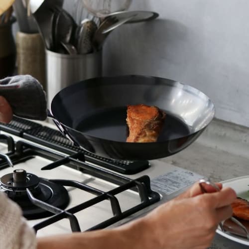 Kobo Aizawa Iron Frying Pan, Black Pepper, 20cm, 70372