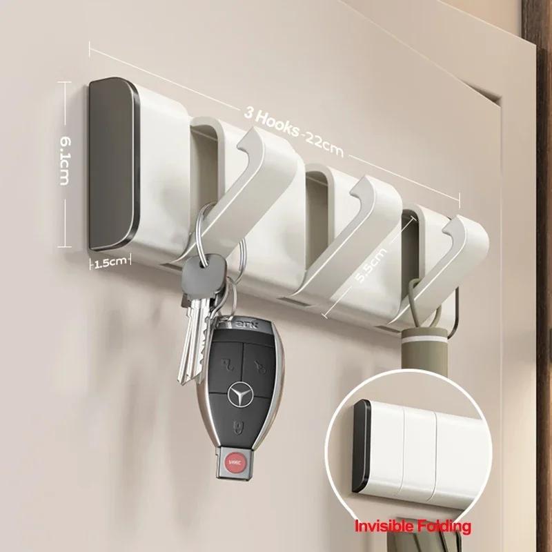Алюминиевый невидимый складной креативный крючок для переноски сумок, крючок для подвешивания полотенец, складные крючки, настенный крючок, вешалка для одежды, настенное крепление