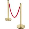 Velvet Ropes and Posts Gold Stanchion 5ft/1.5m Crowd Control Barriers 4PCS