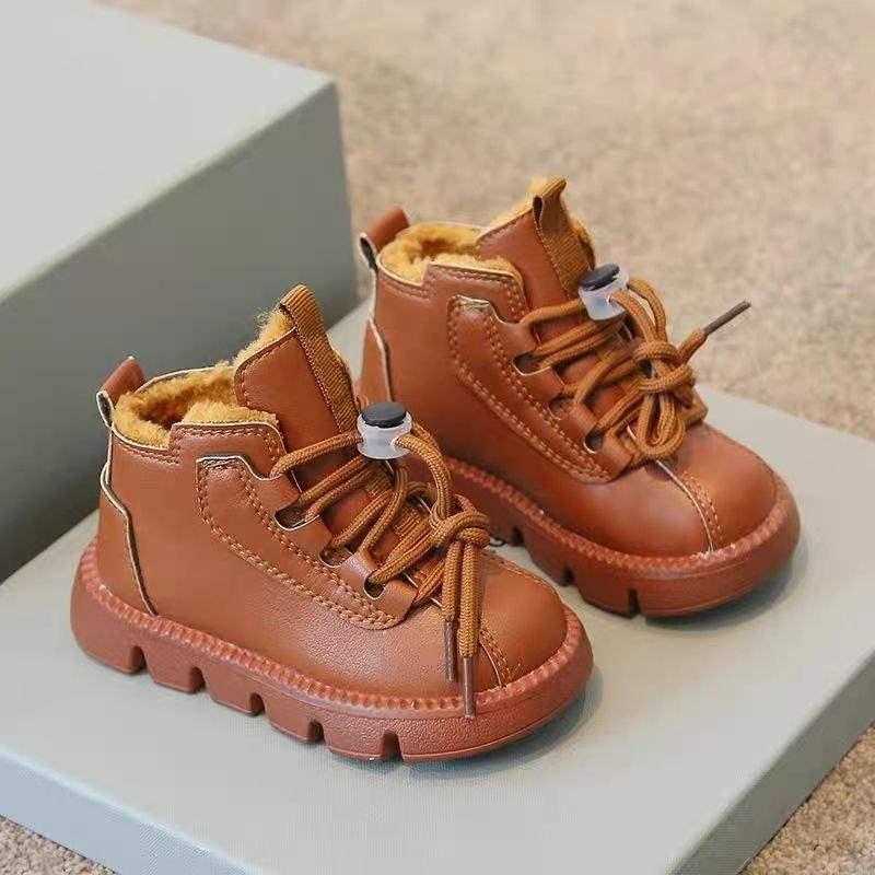 Children's Soft Leather Martin Boots (Ages 1-5) - 2025 New British Style for Boys and Girls, Soft Sole, Spring/Autumn Collection