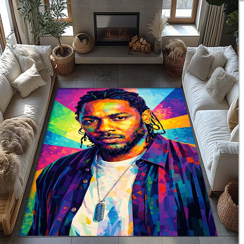 Soft Crystal Velvet Floor Rug,Kendrick Lamar Anti Slip Decorative Carpet, Plush Area Mat For Indoor Home Decoration
