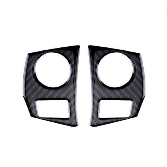2Pcs Carbon Fiber Steering Wheel Button Frame Cover For Toyota Corolla 2014-2018