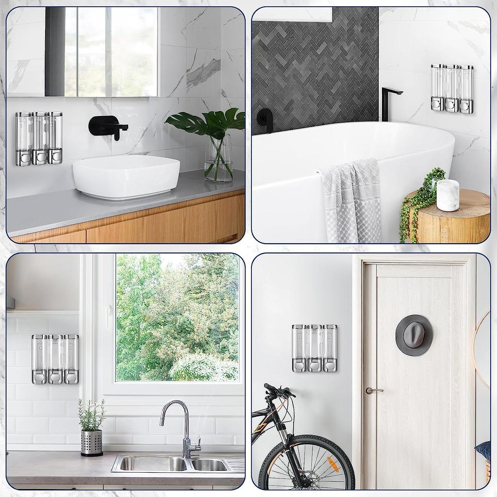 Настенный дозатор и органайзер для душа для ванной комнаты 3-в-1 - можно использовать для шампуня, кондиционера, лосьона для тела, мытья тела, ванной комнаты