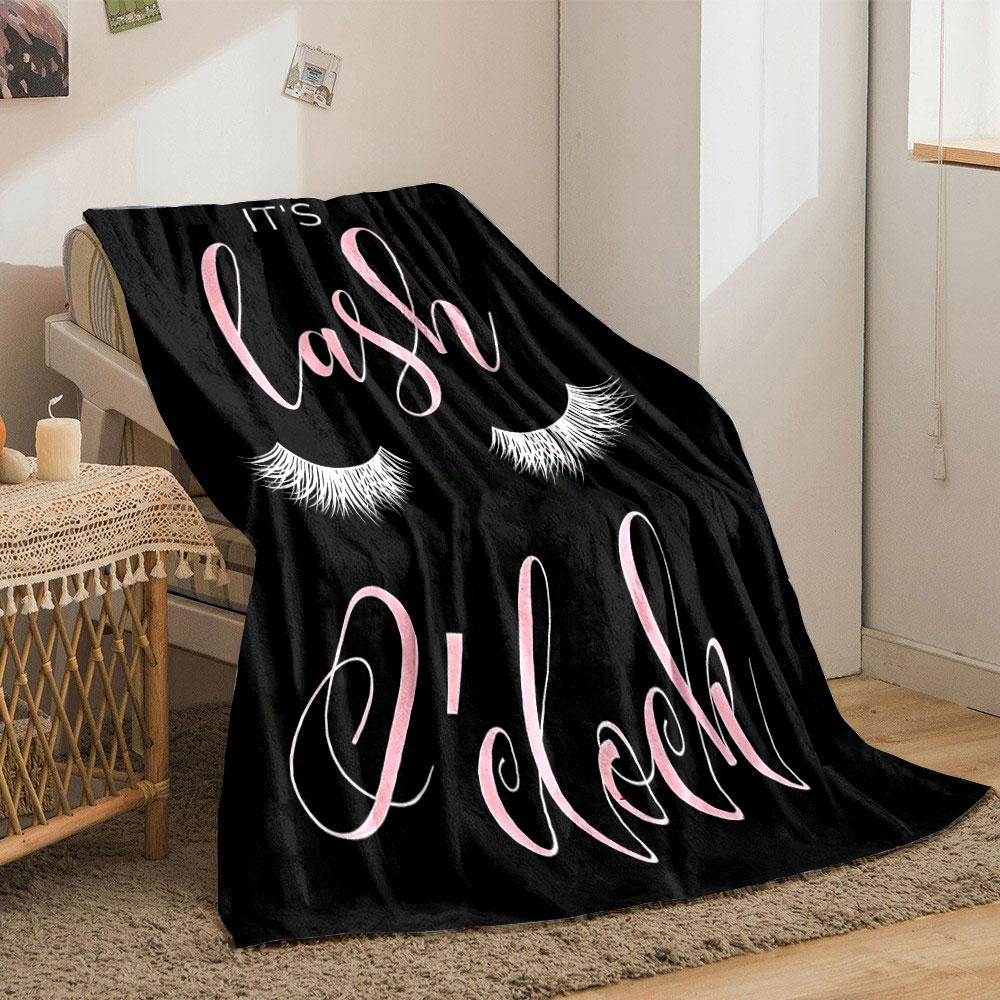 It's Lash O'clock Eyelash Blanket bedroom Blanket for Livingroom Couch lunch break Soft throw for Friend's festival Gift