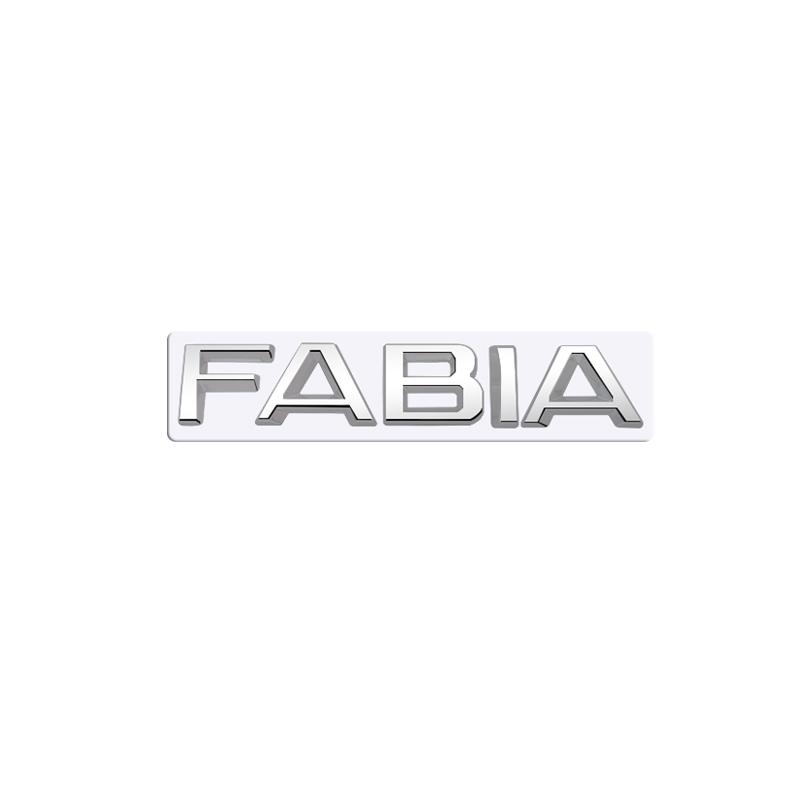 DDWO5 MetaL 3D Badge Logo Car Rear Trunk Body Sticker Letter Emblem For Skoda FABIA 4X4 Accessories Glossy Black Matte black