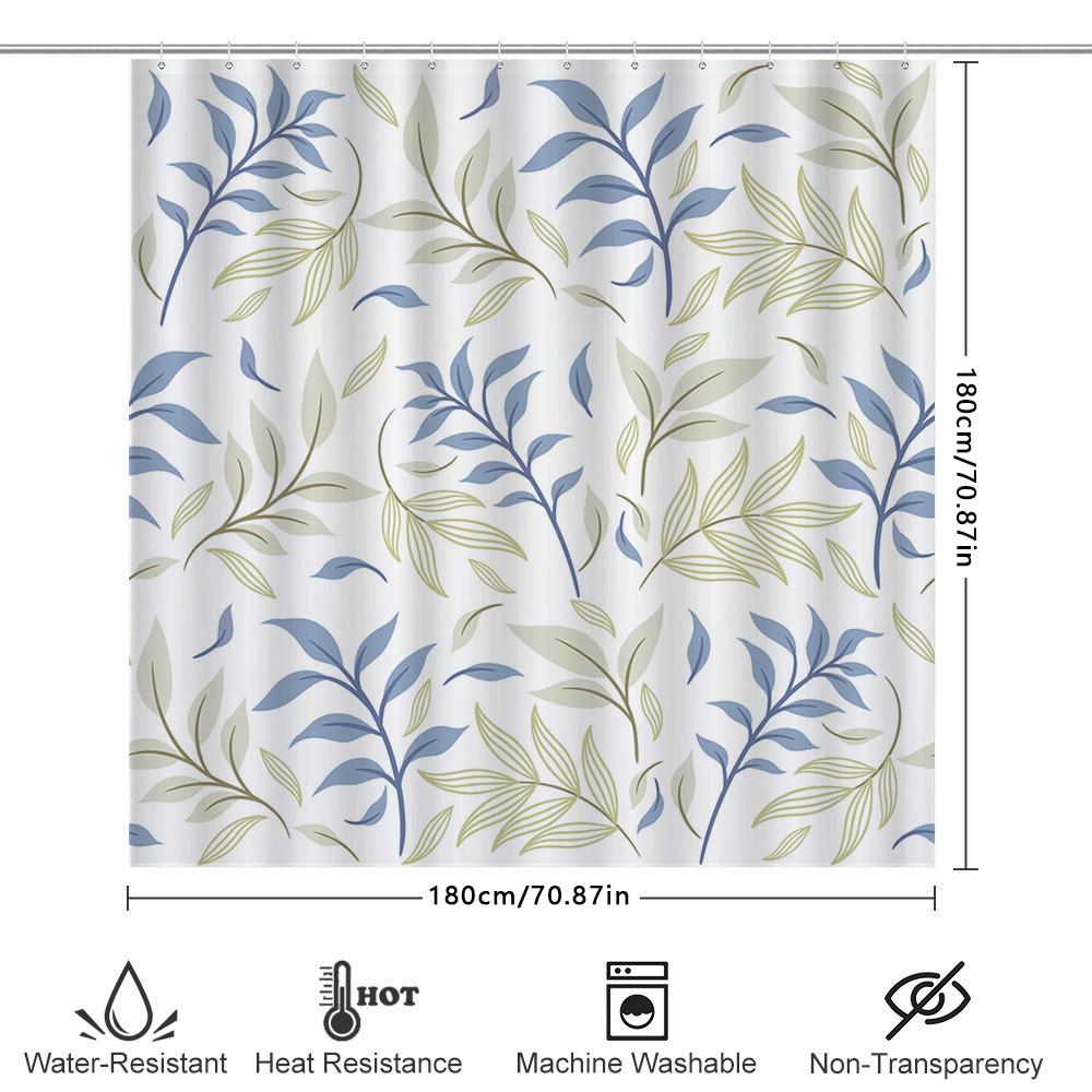 Современный цветочный узор занавеска для душа водонепроницаемый декор для ванной комнаты прямоугольная форма синий зеленый белый 72x84 дюйма домашний текстиль про