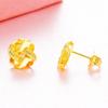 Xinshijie 24K Gold-Plated Braided Chinese Knot Earrings for Women