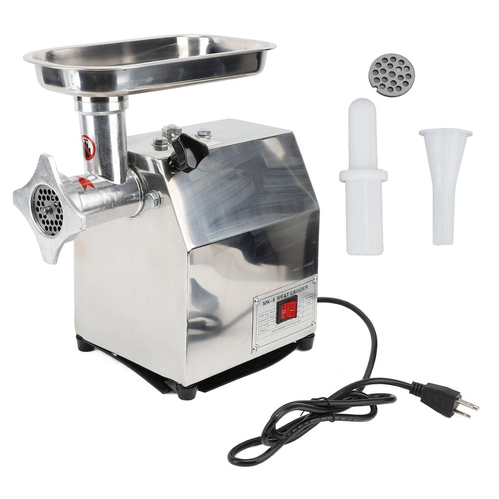 Electric Meat Grinder Commercial Meat Mincer Aluminum Alloy Multifunctional Food Processor Silver