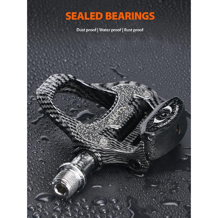 BKPTX R31 Road Bike Pedal Carbon Fiber Bearings Pedal For Look Keo Self-Locking Bicycle Pattern Ultra Light Professional Pedals