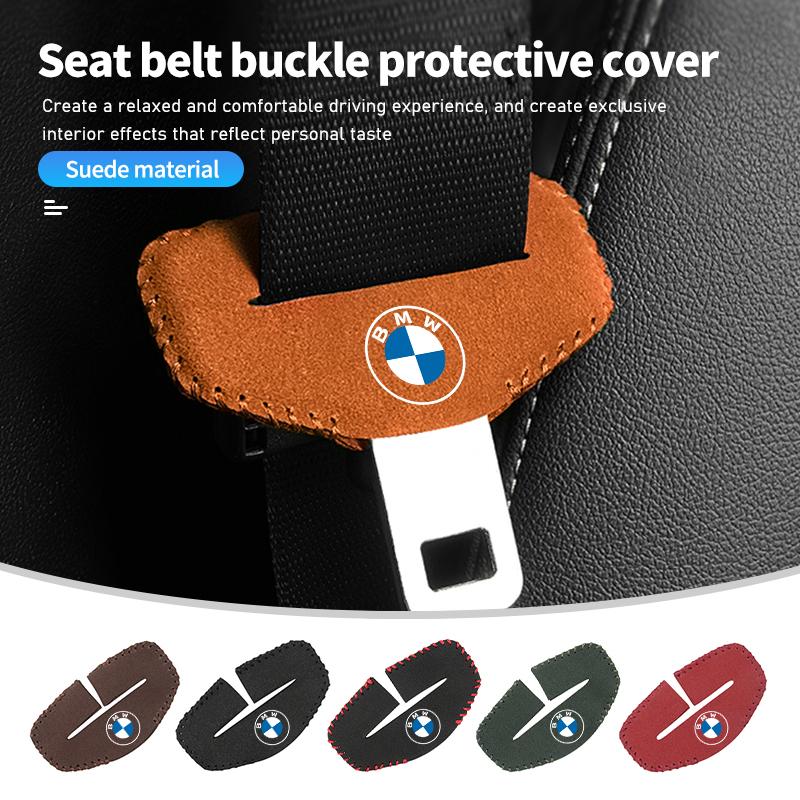 Suede Car Seat Belt Buckle Clip Protector Interior Accessories For BMW E87 E70 E91 E30 G20 E92 E93 E60 E46 E90 G30 E53 X1 FV9