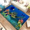 3D-ковёр с изображением подводного мира и морского дна для гостиной, грязеотталкивающий коврик для спальни, дивана, журнального столика, моющийся напольный коврик.