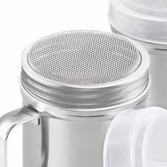 Порошковый шейкер из нержавеющей стали, диспенсер для сахара и корицы с мелкой сеткой, ручкой и герметичной крышкой, безопасен для посудомоечной машины, сито для муки для выпечки, украшения для кофе и десертов