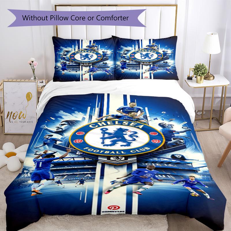 Chelsea Fc Football Player Bed Linen Set Suitable for Playroom Machine Washable Perfect Gift for Friends Family