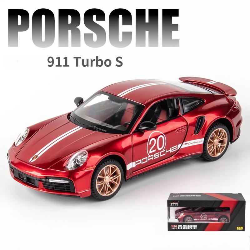 1/24 Porsche 911 Turbo S Sport Car Model Collectible Diecast & Toys Vehicles for Children Boys Car Toys Mini Car Model