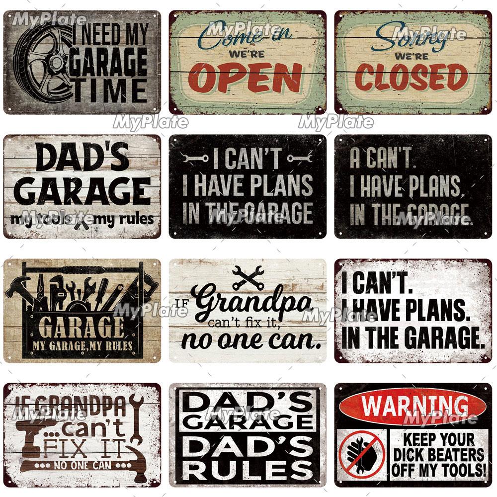 Vintage Tool Rules Retro Plaque Tin Sign Man Cave MOTOR OILS Metal Sign Wall Decor For Garage TIRES Plate Car Service Poster