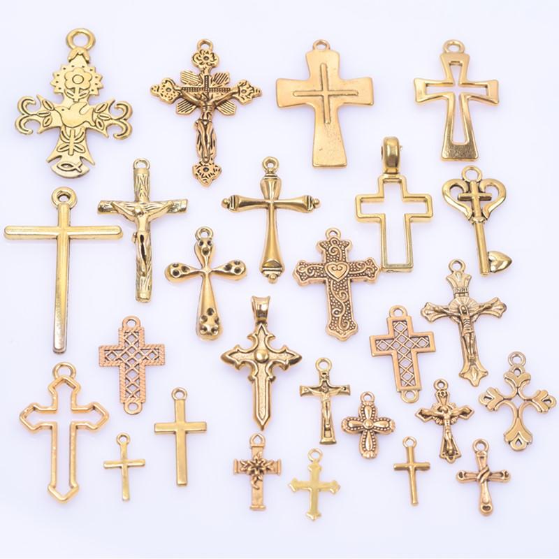 102030Pcslot Metal Silver Color Cross Charms For Jewelry Making Supplies Christ Accessories Handmade Womenmen Pendant Charm