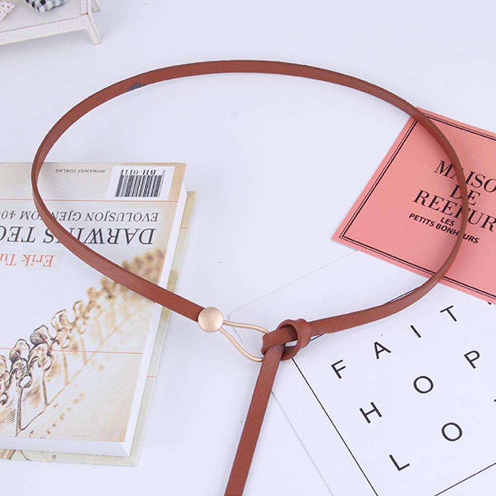 Простой пояс с пряжкой из сплава и узлом, темпераментный стильный регулируемый пояс из искусственной кожи, пояс для украшения талии для женщин