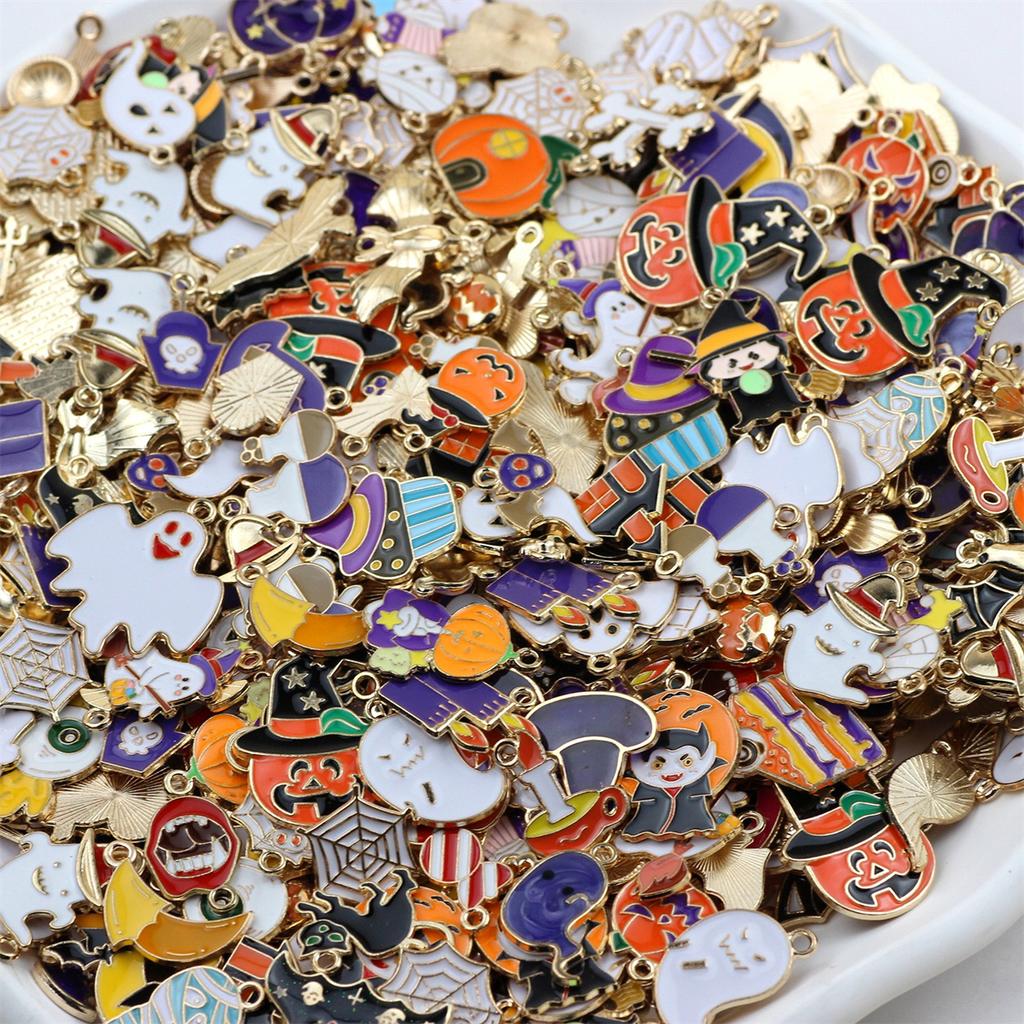 10g/50g/Lot Halloween Charms Enamel Jewelry Making Charms For Halloween Bracelet Necklace Earrings Making