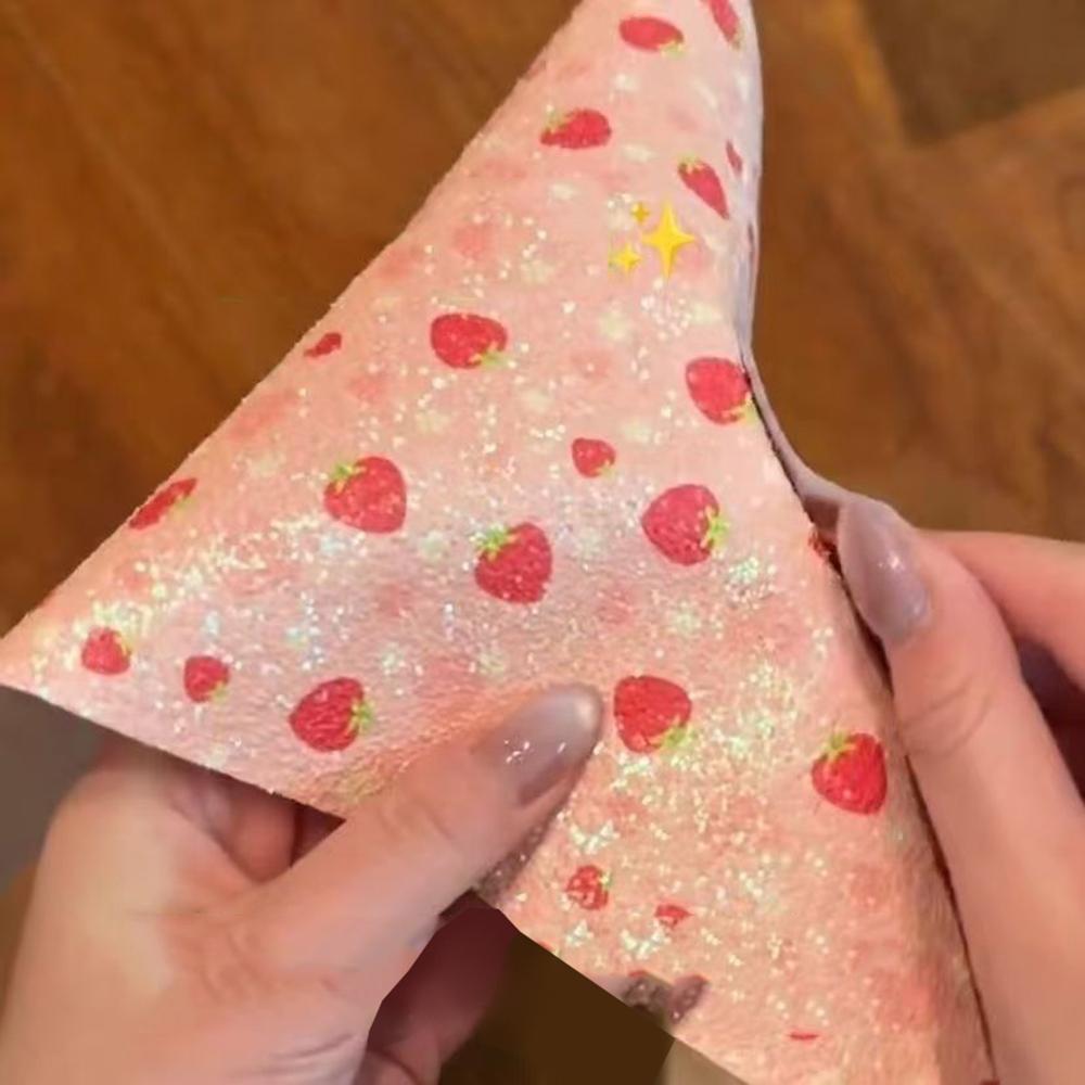 Термоткань для глажки с блестками для бисера-пазла DIY Клубника Радуга Блестки Бумага для глажки для плавления бусин Аксессуар для рукоделия Ткань для выпечки