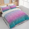 Набор постельного белья из 3 предметов яркого бирюзово-голубого и розового пастельного цветов с блестками - Комплекты пододеяльников со сверкающим эффектом, Модные покрывала