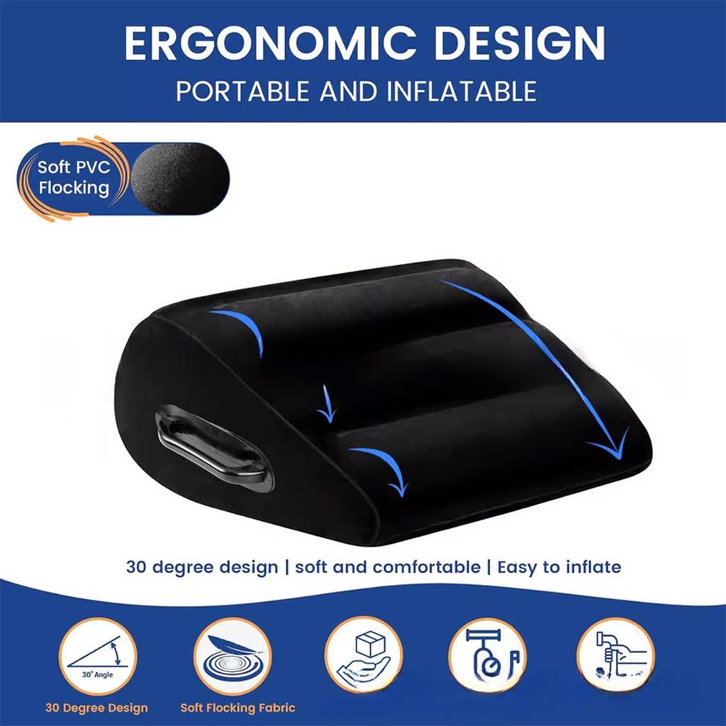 Многопозиционная надувная подушка-клин для поддержки спины и коленей, надувная ортопедическая подушка, ПВХ флокированный материал