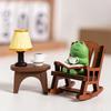 Cute Frog with Rocker Chair Healing Mini Home Office Decoration Desktop Decor Japanese Style Charming Gifts for Friends Wholesal