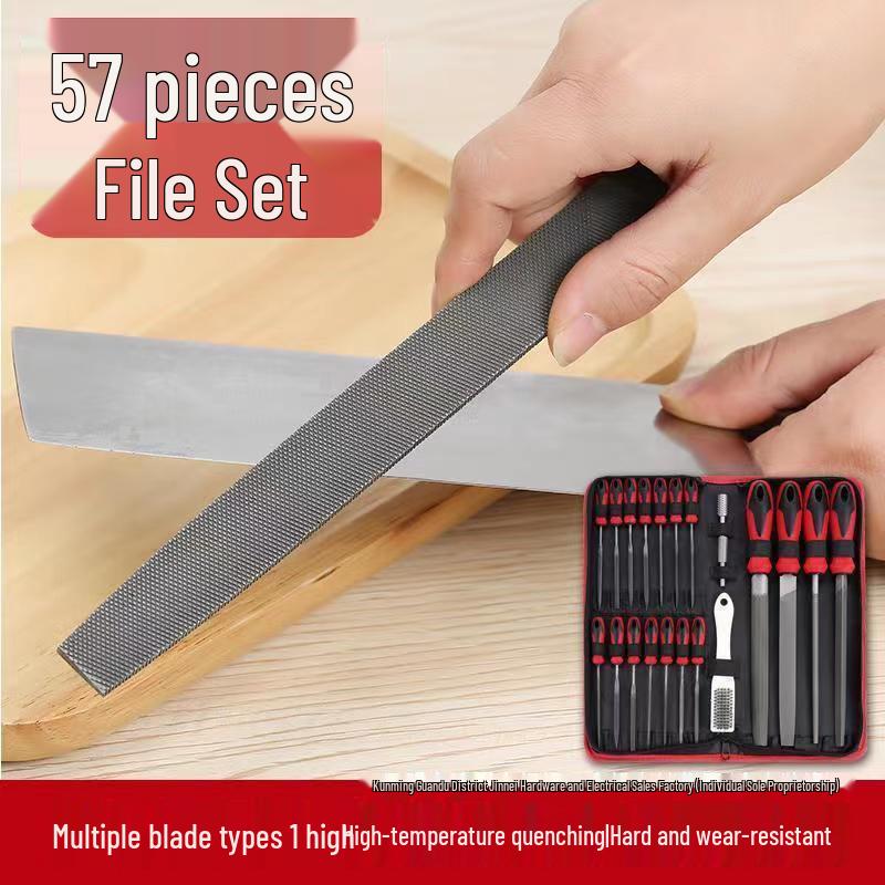 Steel File Set: Round, Half-Round, Flat, Triangular Metal Woodworking Grinding Tools