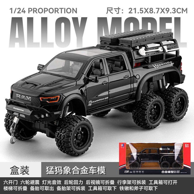 1:24 Dodge Hennessey Mammoth 1000 6x6 Тюнингованный Внедорожный Приключенческий Автомобиль Высокая Симуляция Домашний Модный Орнамент Коллекция Хобби