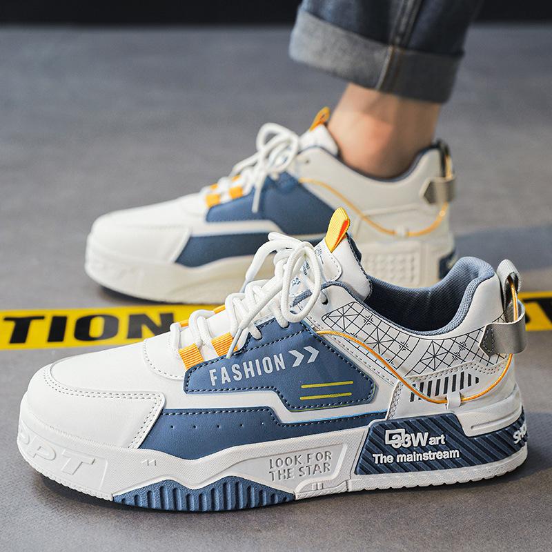 Кожаные туфли с толстой подошвой, подходящие по цвету, для занятий сноубордом, новые летние туфли с низким верхом, на шнуровке, для отдыха, в студенческом стиле, универсальные мужские туфли