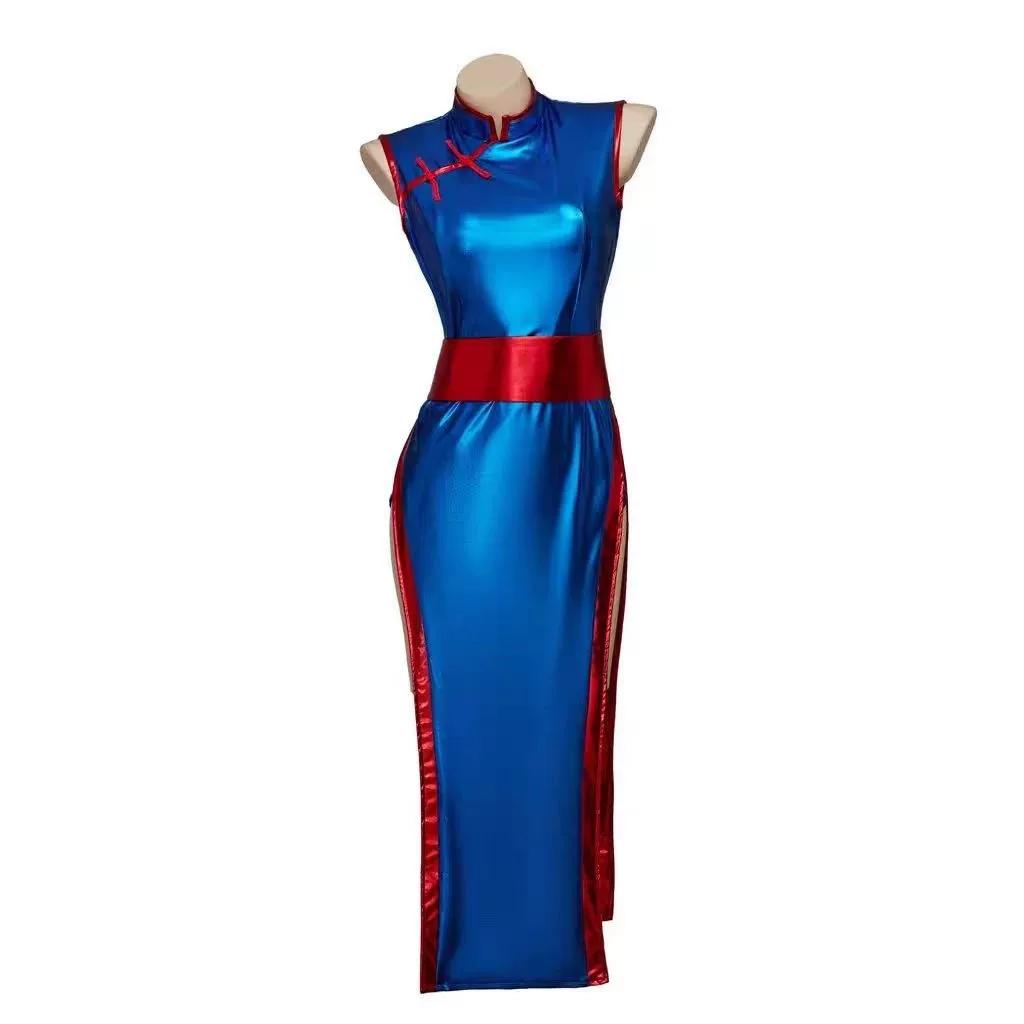 Dragon Ball Chi-Chi Battle Qipao Cosplay Costume, Women Halloween Anime Role Play Outfit