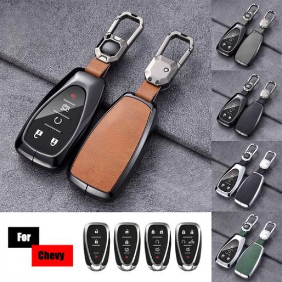 Zinc Alloy Leather Car Key Cover Case For Chevrolet Camaro Malibu Cruze Bolt EV