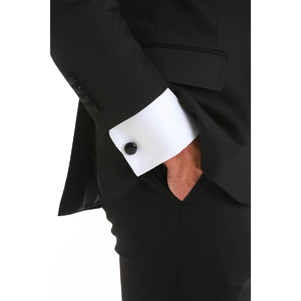 Черная однотонная круглая запонка