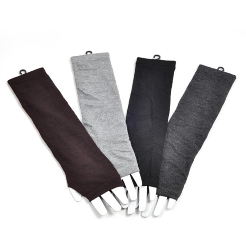 Вязаные длинные варежки без пальцев, теплые эластичные варежки, унисекс, вязаные крючком, длинные перчатки с половиной пальцев, лидер продаж