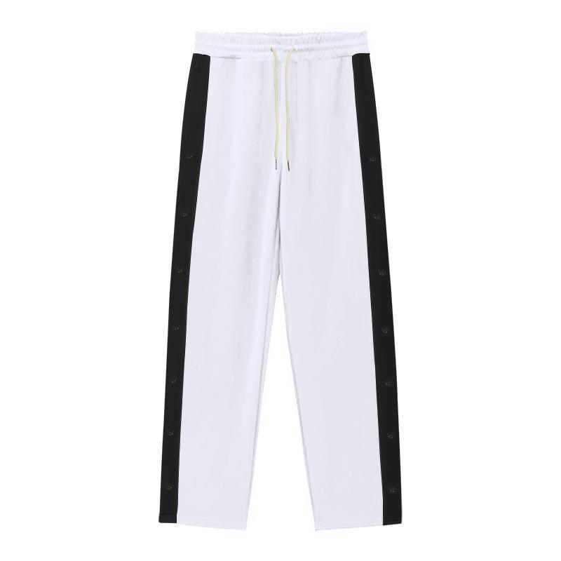 Casual Sports Buttoned Trousers Men's Spring and Autumn Loose Straight Loose Button Decorative Large Size Trousers