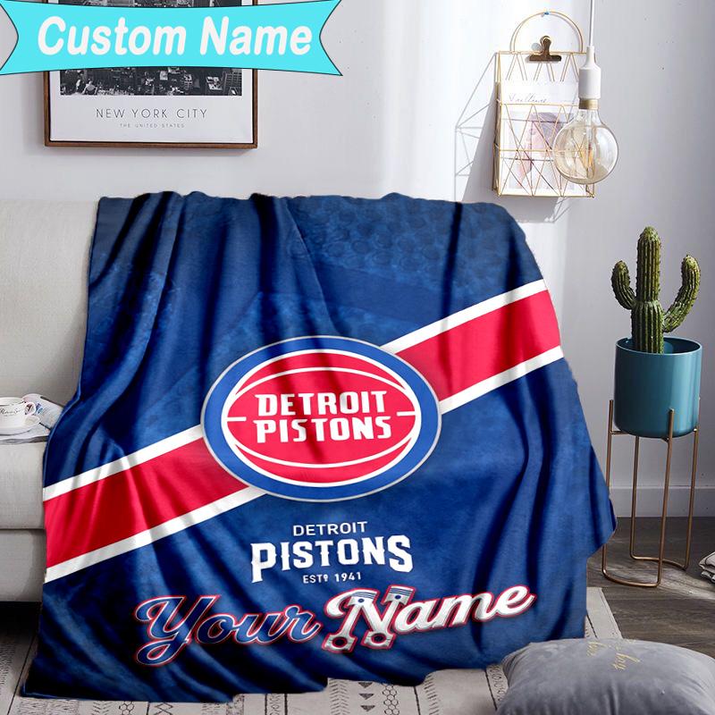 Custom Name Blanket Detroit Basketball Art Blanket Bedding Blanket for Travel, Camping, Living Rooms, Offices, Sofas, Fan Christmas gift