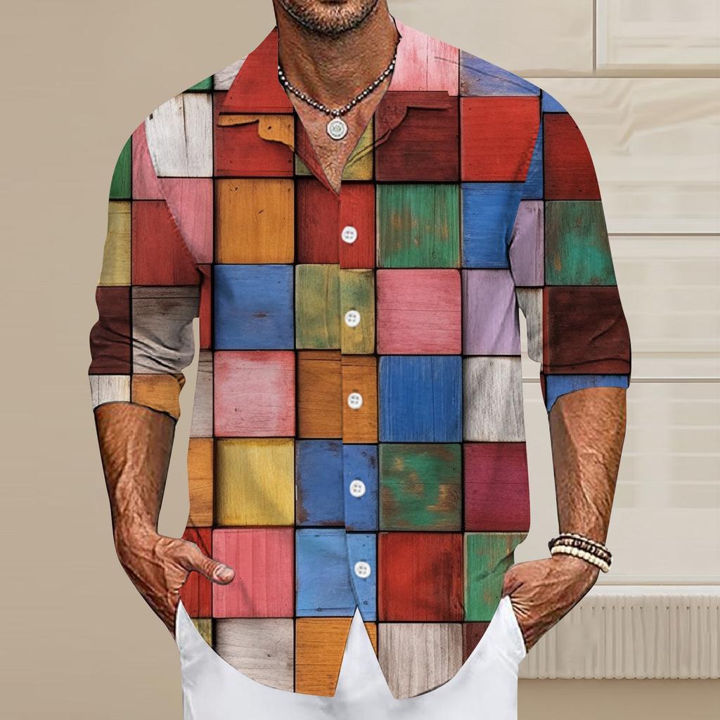 Мужская летняя новая свободная рубашка с длинным рукавом с принтом, кардиган, пляжная рубашка