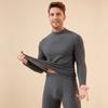 Cashmere Silk Half Turtleneck Thermal Underwear Set: German Fleece, Mid-Neck, Autumn Wear with Velvet, Thickened for Couples.
