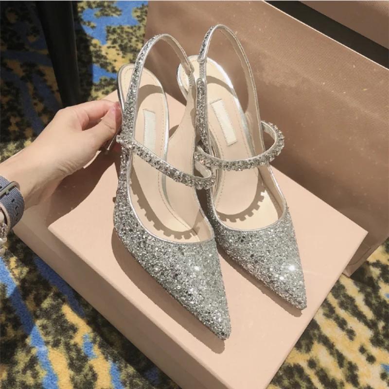 Zapatos De Mujer Туфли с острым носком на высоком каблуке Женские туфли Baotou Open Ladies Office Wedding Shoes Женская обувь