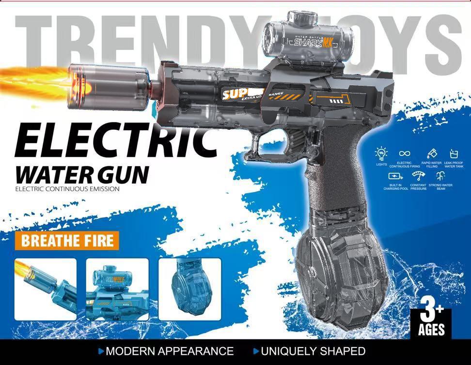 Electric Water Gun Toys With Led Light Emitting Automatic Sensor Lights Water Pistol Summer Outdoor Beach Pool Toy for Kids