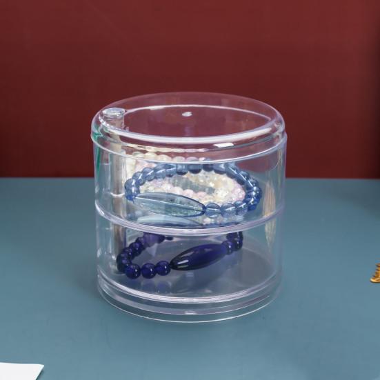 Вращающаяся шкатулка для драгоценностей, прочная, с полным охватом, удобная, полезная коробка для хранения для гостиной