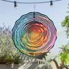 Vibrant Neon Spiral Wind Chime for Outdoor Decor 360 Degree Hanging Hook Metal Art Design Colorful Lawn and Balcony Accent Rustic