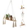 Woven Tapestry Exquisite Storage Cotton Rope Fashion Boho Decor Macrame Hanging Shelf for Living Room