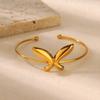 Fashion Accessories Stainless Steel Gold Plated Butterfly Opening Bracelet Women's Fashion Versatile Bracelet Accessories