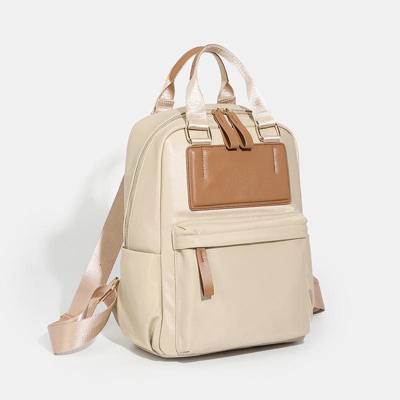 High-grade Oxford Bag with Leather Fashion Large Capacity Daily Backpack All Casual School Bag