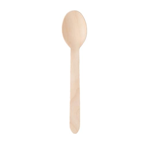 Asahi Green Wooden Spoons, 160 Pieces (Pack of 100) [100% Natural Birch Wood, Disposable Spoons]