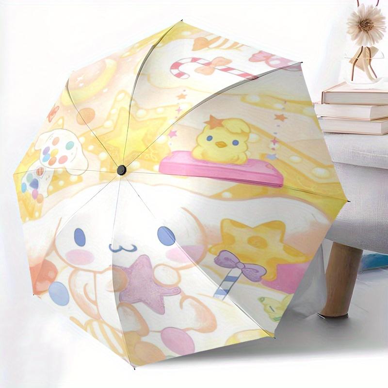 1pc Candy & Cinnamoroll Pattern Automatic Opening and Closing Umbrella, Lightweight 3-Fold, With Cute Cartoon Characters, Suitable for Home, Outdoor a